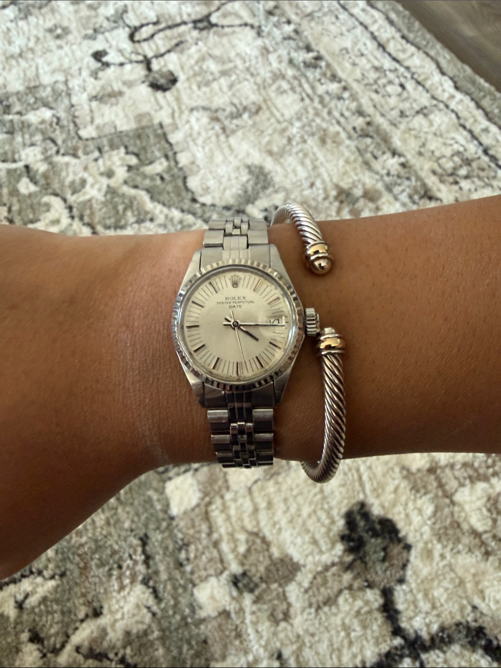 Rolex Womens Silver Stainless Steel Datejust With Jubilee Bracelet
